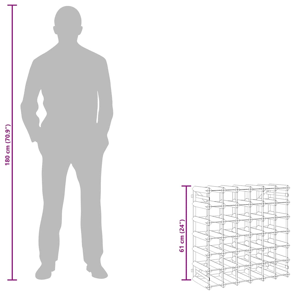 Wine Rack for 42 Bottles Brown Solid Wood Pine