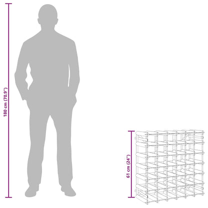 Wine Rack for 42 Bottles Brown Solid Wood Pine