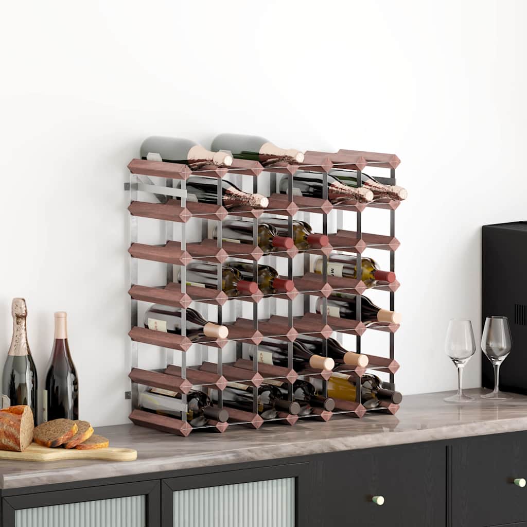 Wine Rack for 42 Bottles Brown Solid Wood Pine
