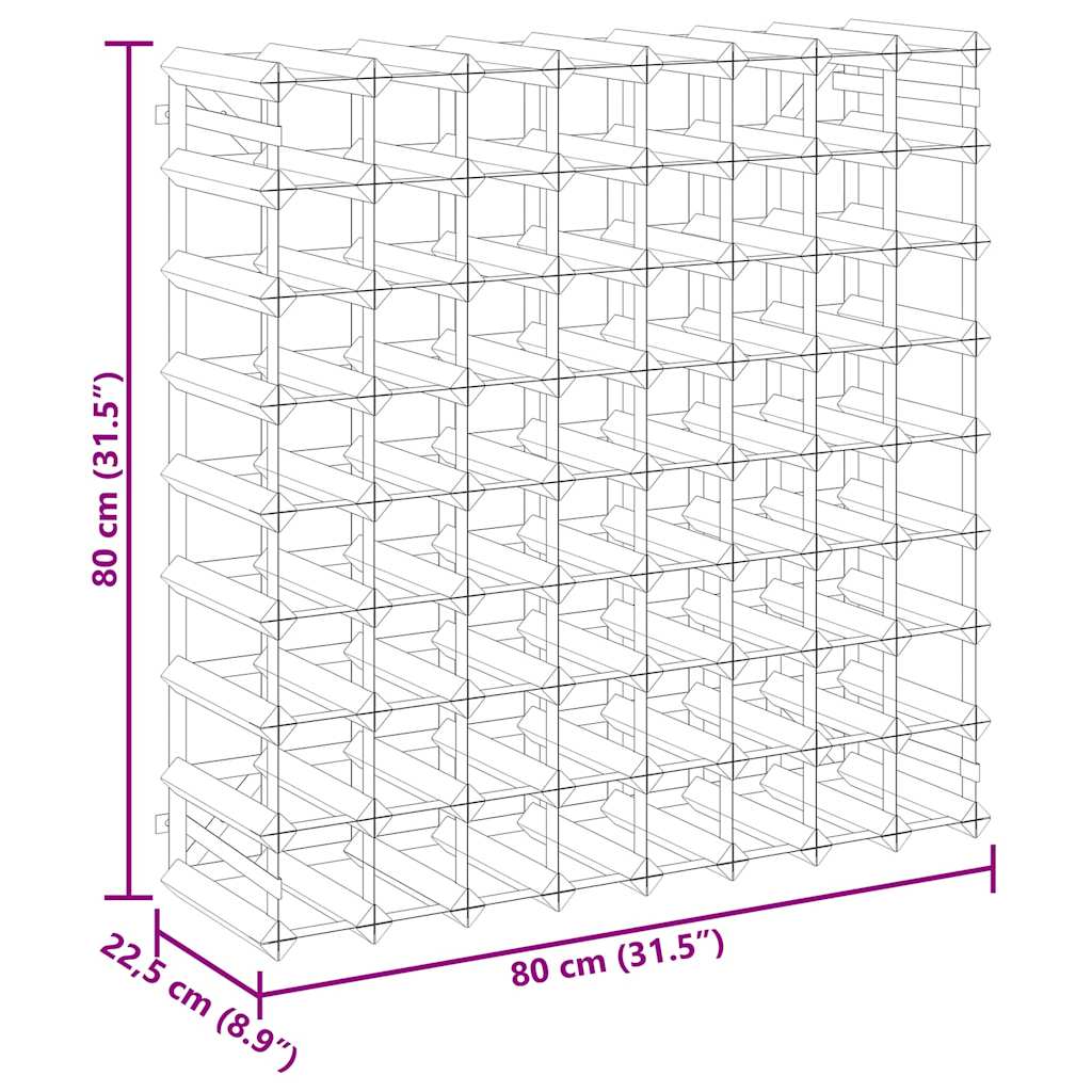 340894 vidaXL Wine Rack for 72 Bottles Brown Solid Wood Pine