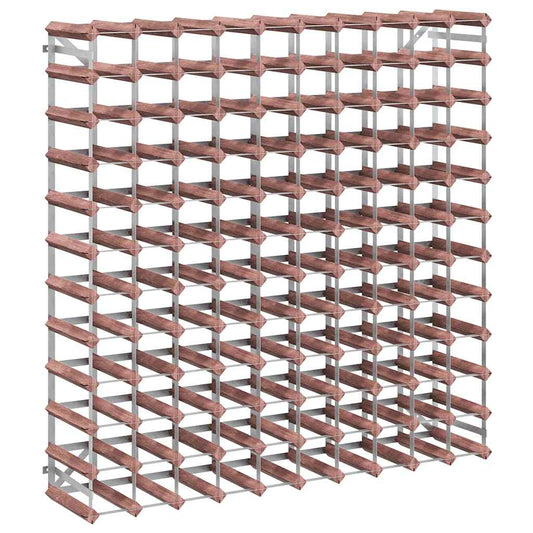 Wine Rack for 120 Bottles Brown Solid Wood Pine