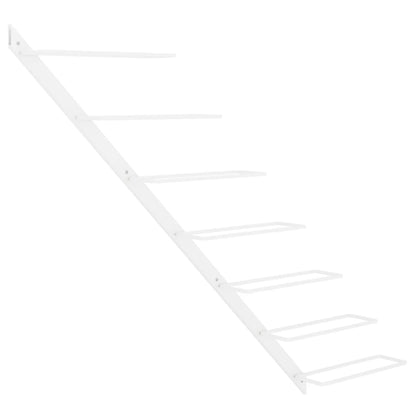 Wall-mounted Wine Rack for 7 Bottles White Metal