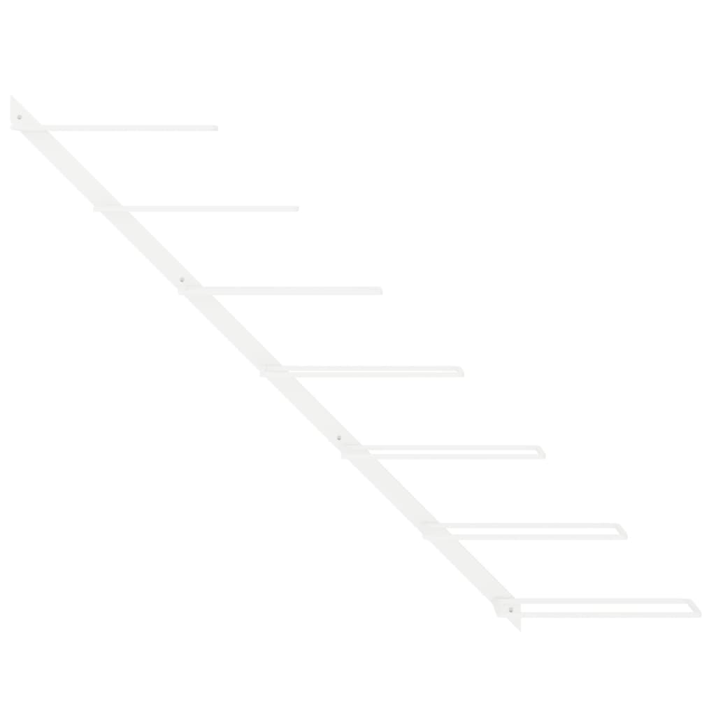 Wall-mounted Wine Rack for 7 Bottles White Metal