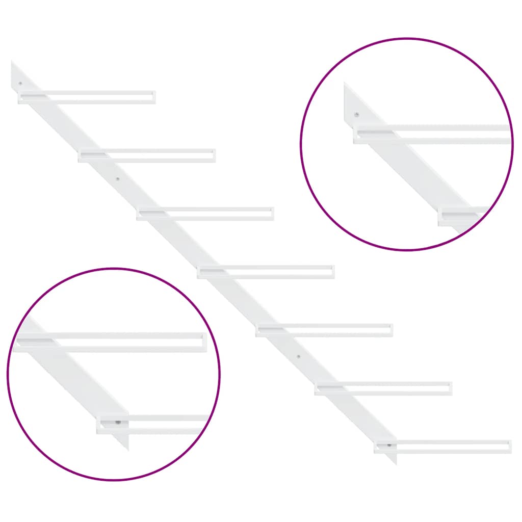 Wall-mounted Wine Rack for 7 Bottles White Metal