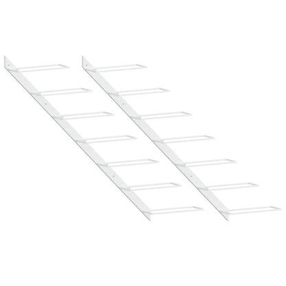 Wall-mounted Wine Rack for 7 Bottles 2 pcs White Metal