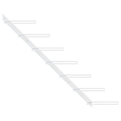 Wall-mounted Wine Rack for 7 Bottles 2 pcs White Metal