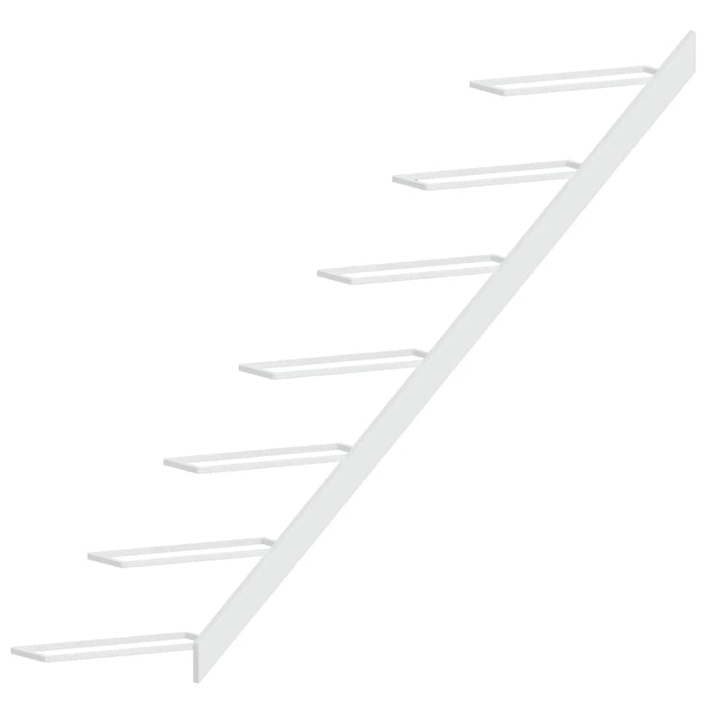 Wall-mounted Wine Rack for 7 Bottles 2 pcs White Metal