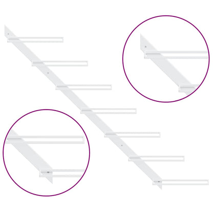 Wall-mounted Wine Rack for 7 Bottles 2 pcs White Metal