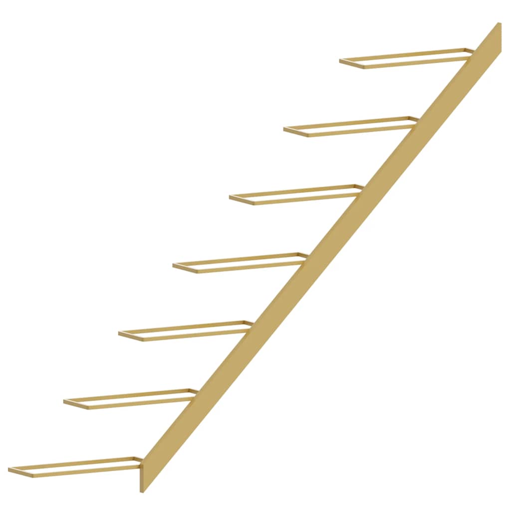 Wall-mounted Wine Rack for 7 Bottles 2 pcs Gold Metal