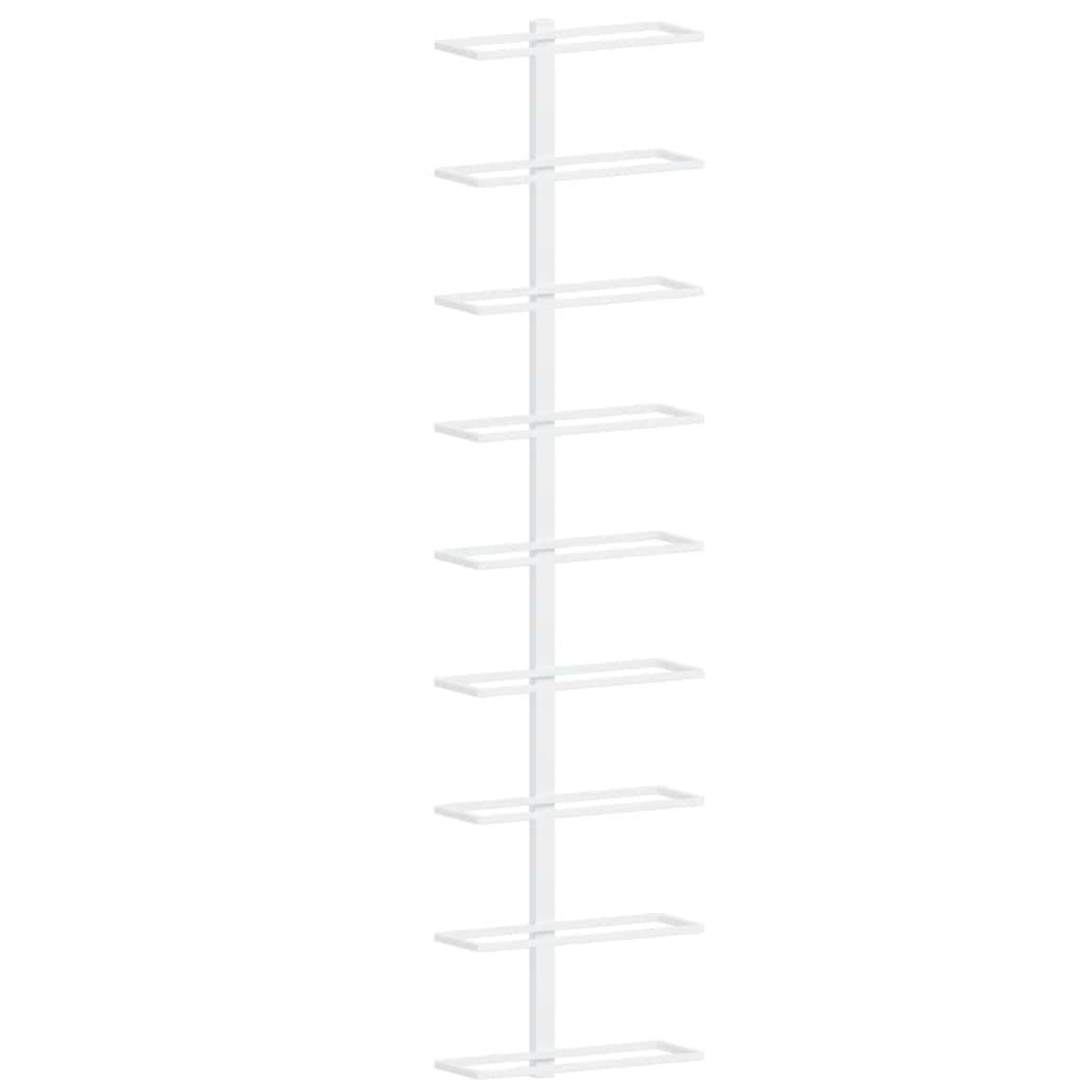 Wall-mounted Wine Rack for 9 Bottles White Iron