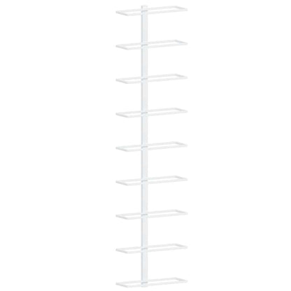 Wall-mounted Wine Rack for 9 Bottles White Iron