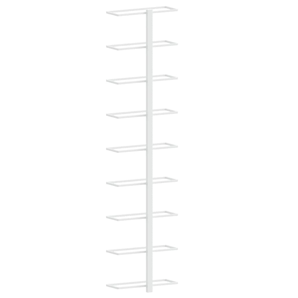 Wall-mounted Wine Rack for 9 Bottles White Iron