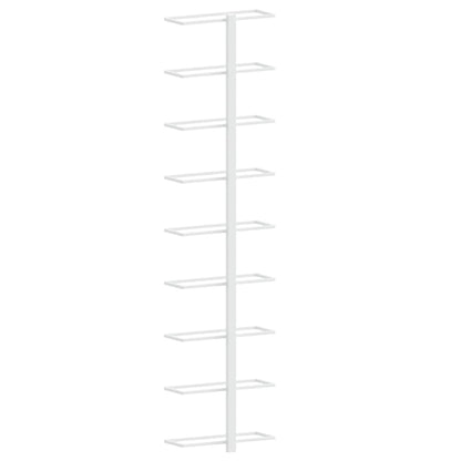 Wall-mounted Wine Rack for 9 Bottles White Iron