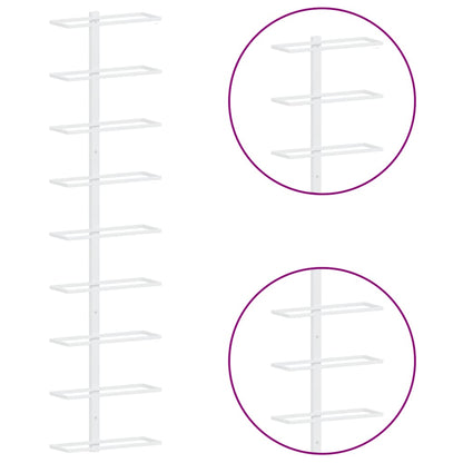 Wall-mounted Wine Rack for 9 Bottles White Iron