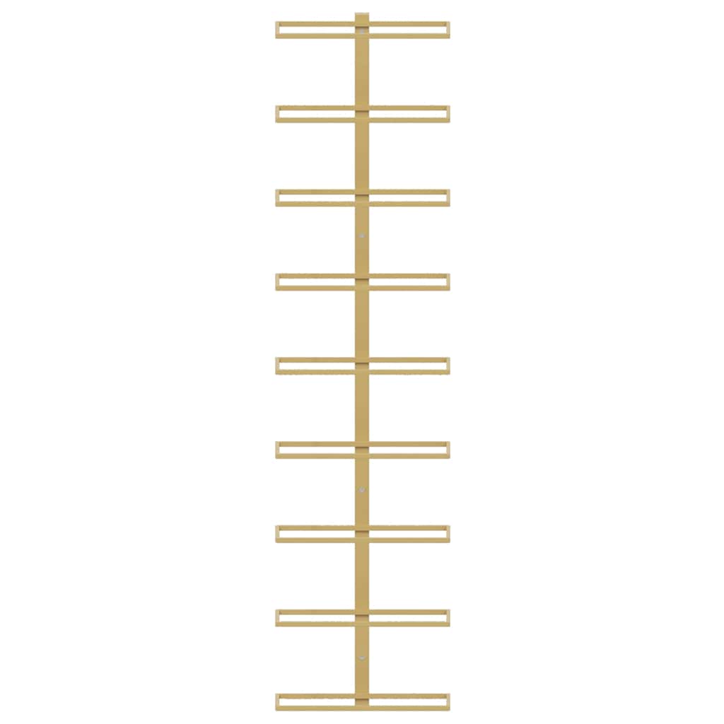 Wall-mounted Wine Rack for 9 Bottles 2 pcs Gold Iron