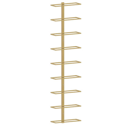 Wall-mounted Wine Rack for 9 Bottles 2 pcs Gold Iron