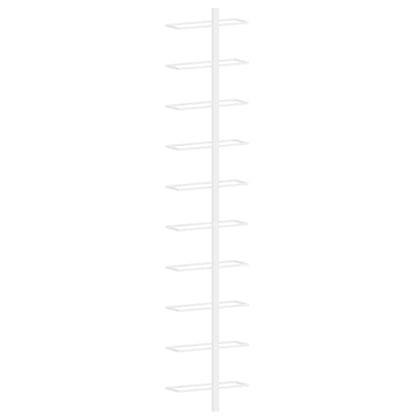 Wall-mounted Wine Rack for 10 Bottles White Metal