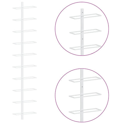 Wall-mounted Wine Rack for 10 Bottles White Metal