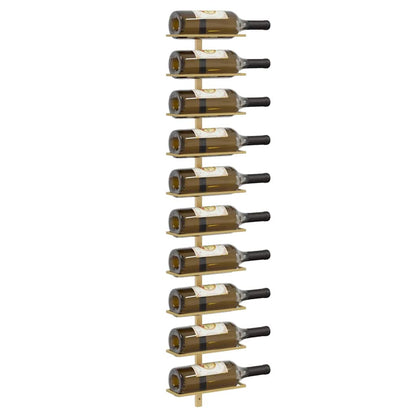 Wall-mounted Wine Rack for 10 Bottles Gold Metal