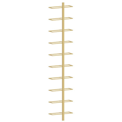 Wall-mounted Wine Rack for 10 Bottles Gold Metal