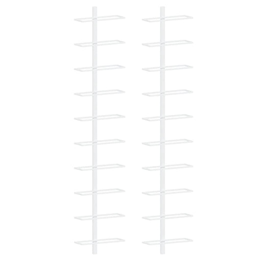 Wall-mounted Wine Rack for 10 Bottles 2 pcs White Metal