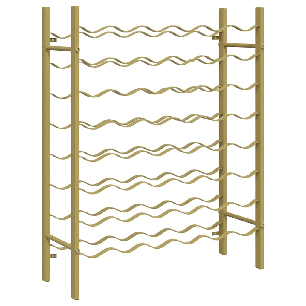 340909 vidaXL Wine Rack for 48 Bottles Gold Metal