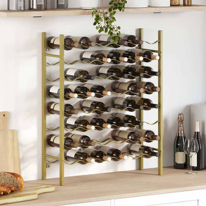 340909 vidaXL Wine Rack for 48 Bottles Gold Metal