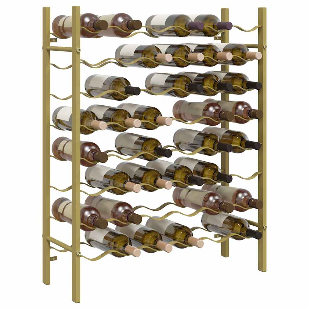 340909 vidaXL Wine Rack for 48 Bottles Gold Metal