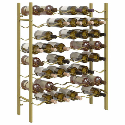 340909 vidaXL Wine Rack for 48 Bottles Gold Metal