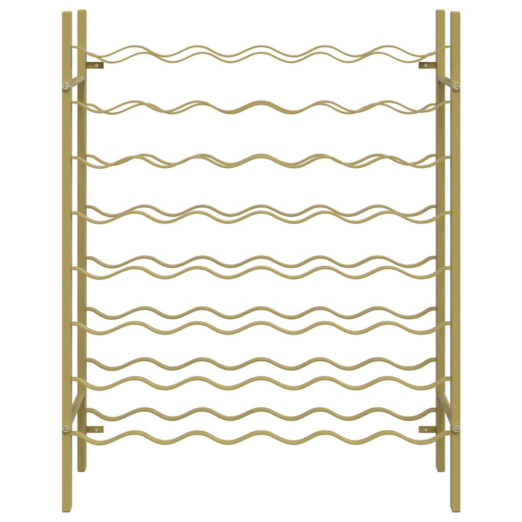 340909 vidaXL Wine Rack for 48 Bottles Gold Metal
