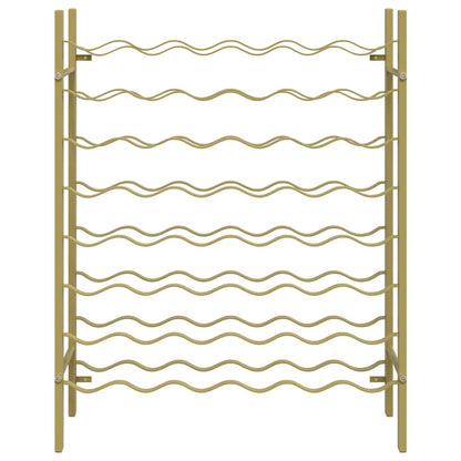 340909 vidaXL Wine Rack for 48 Bottles Gold Metal