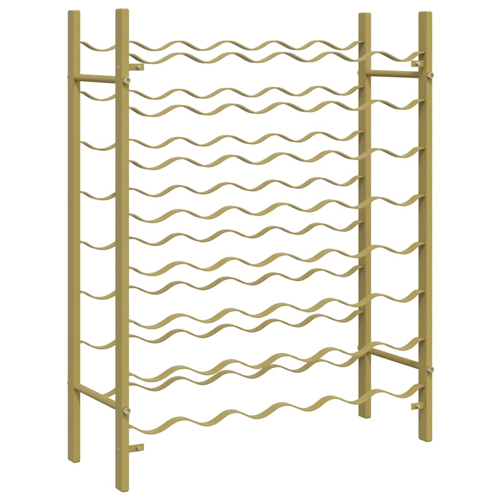 340909 vidaXL Wine Rack for 48 Bottles Gold Metal