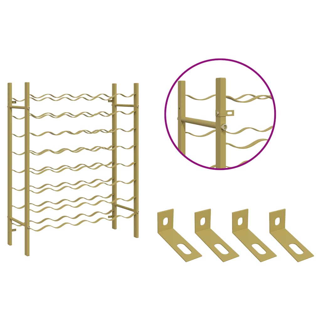 Wine Rack for 48 Bottles Gold Metal