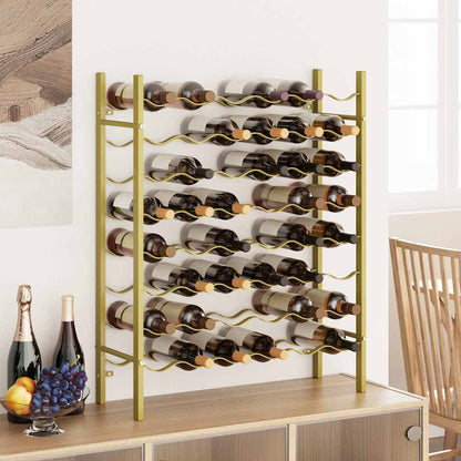 340909 vidaXL Wine Rack for 48 Bottles Gold Metal
