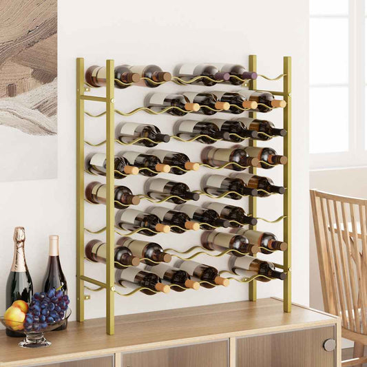 Wine Rack for 48 Bottles Gold Metal
