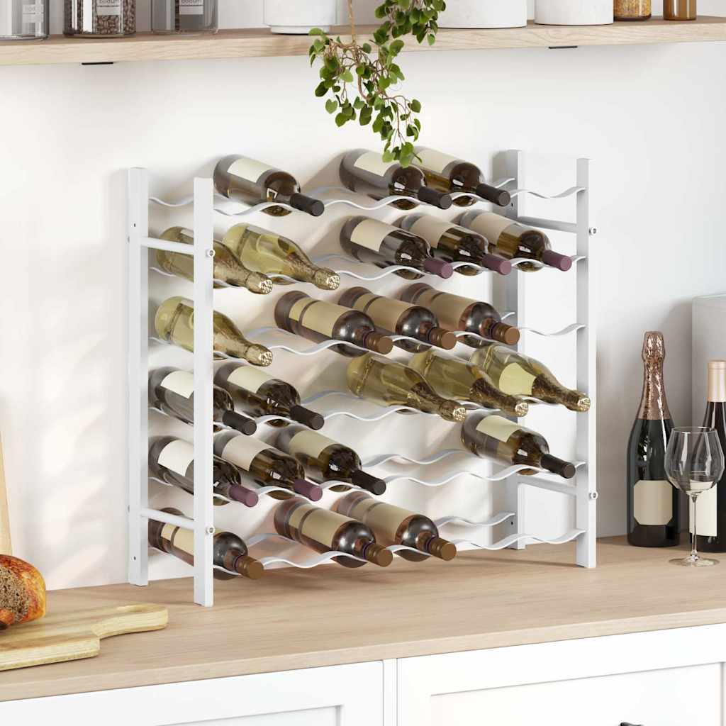 Wine Rack for 36 Bottles White Metal