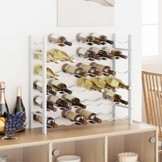 Wine Rack for 36 Bottles White Metal