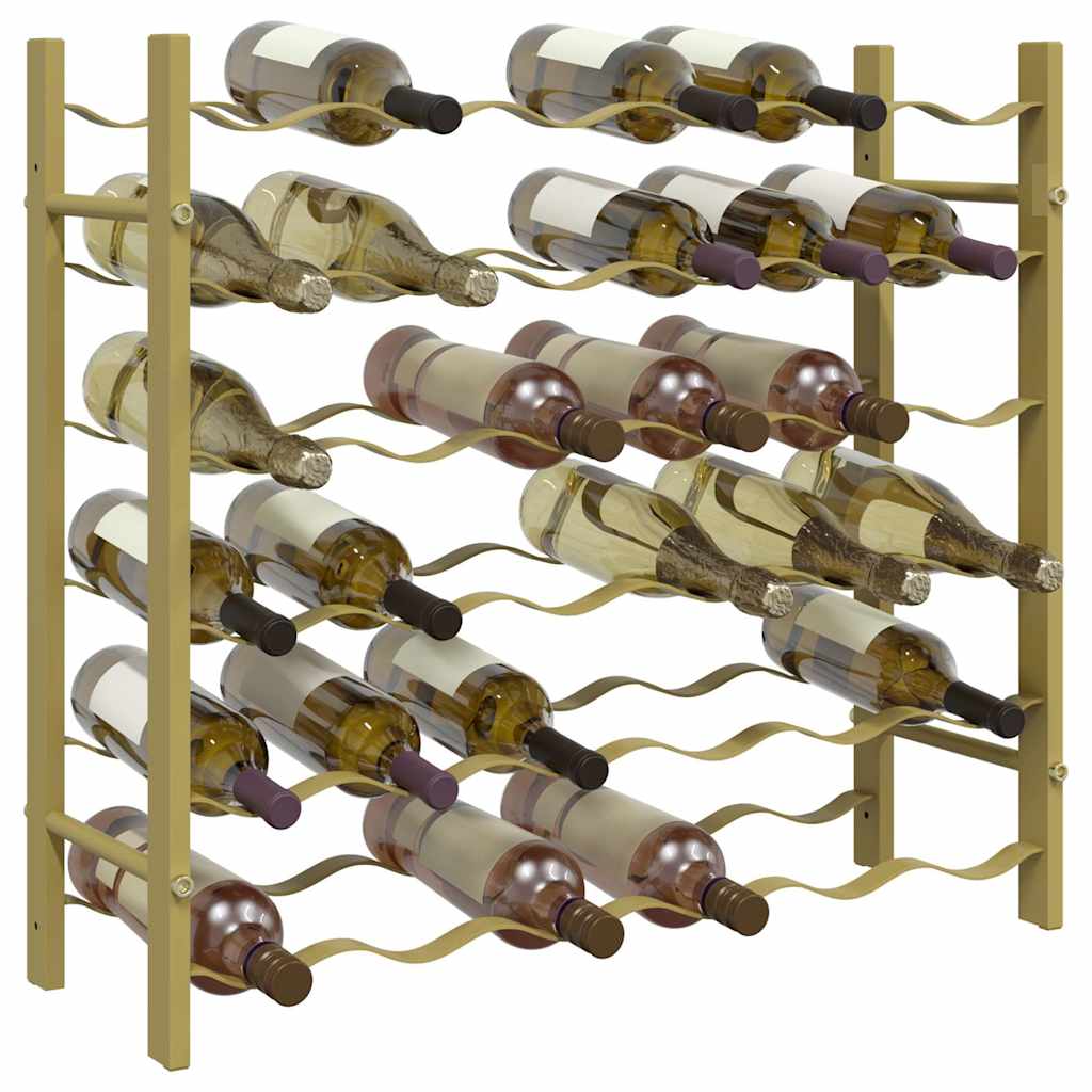 340911 vidaXL Wine Rack for 36 Bottles Gold Metal