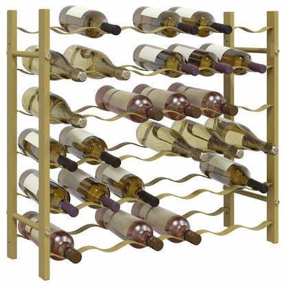 340911 vidaXL Wine Rack for 36 Bottles Gold Metal