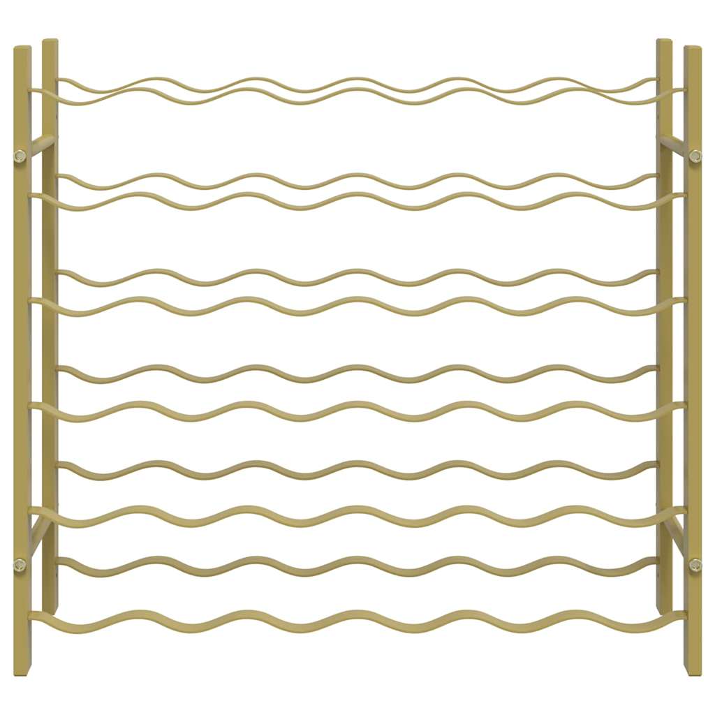 340911 vidaXL Wine Rack for 36 Bottles Gold Metal