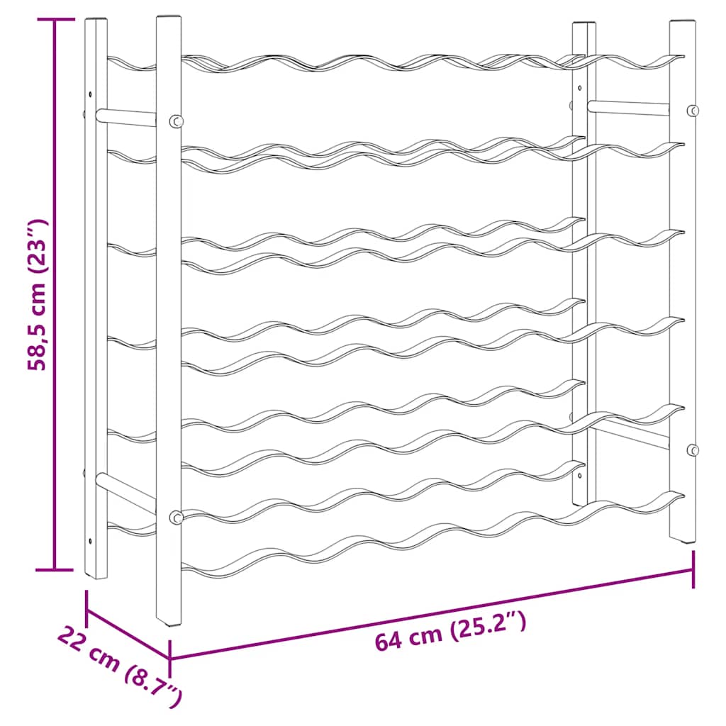 Wine Rack for 36 Bottles Gold Metal