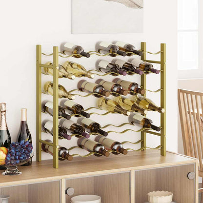 340911 vidaXL Wine Rack for 36 Bottles Gold Metal