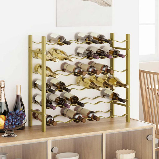 Wine Rack for 36 Bottles Gold Metal