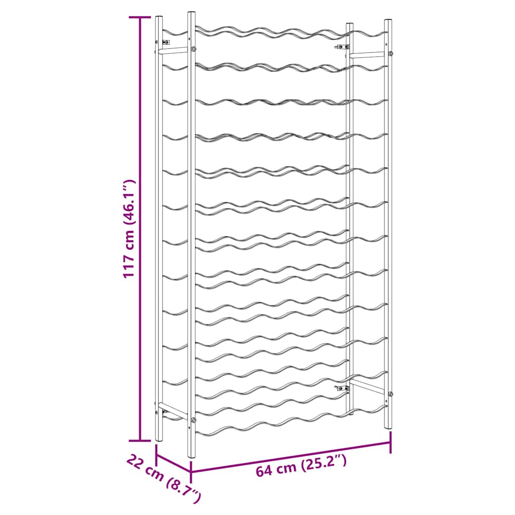 Wine Rack for 72 Bottles White Metal