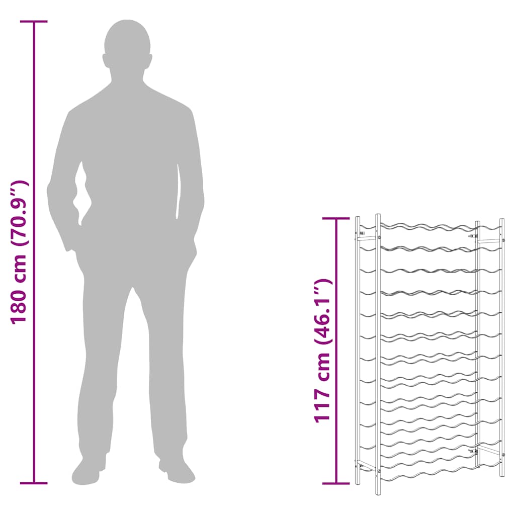 Wine Rack for 72 Bottles White Metal