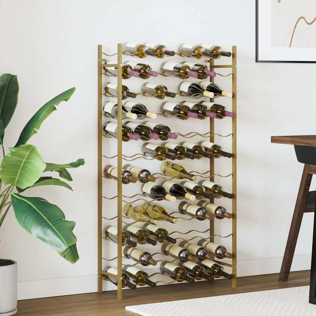 340913 vidaXL Wine Rack for 72 Bottles Gold Metal