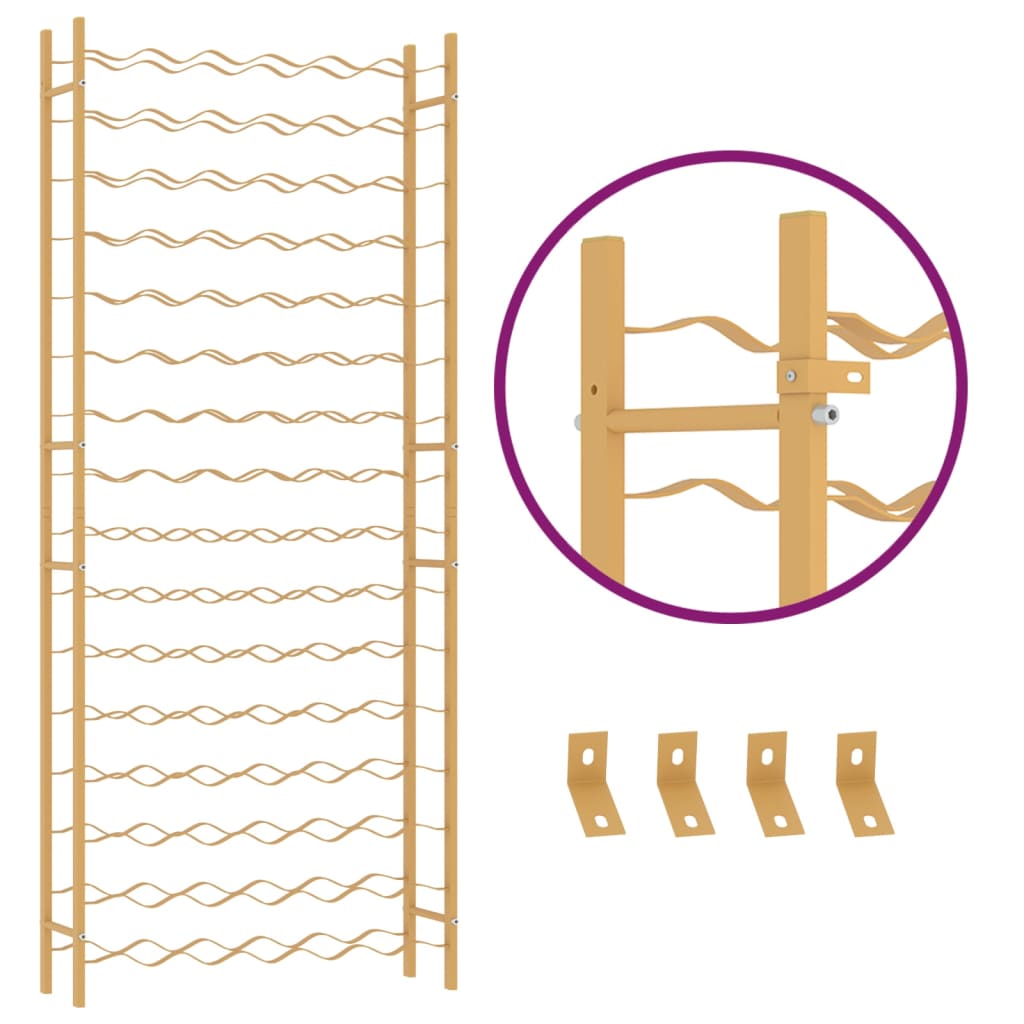 Wine Rack for 96 Bottles Gold Metal