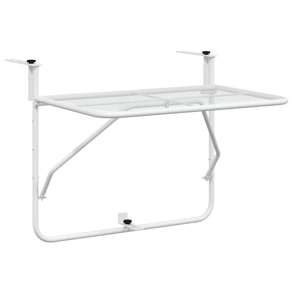 Balcony Table White 60x40 cm Steel