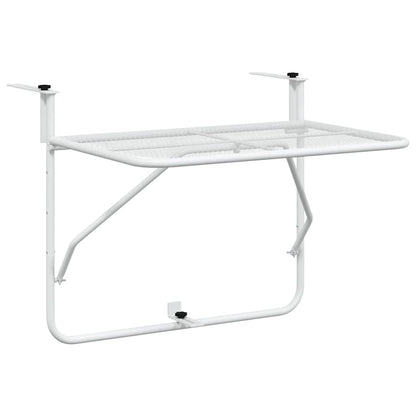 Balcony Table White 60x40 cm Steel