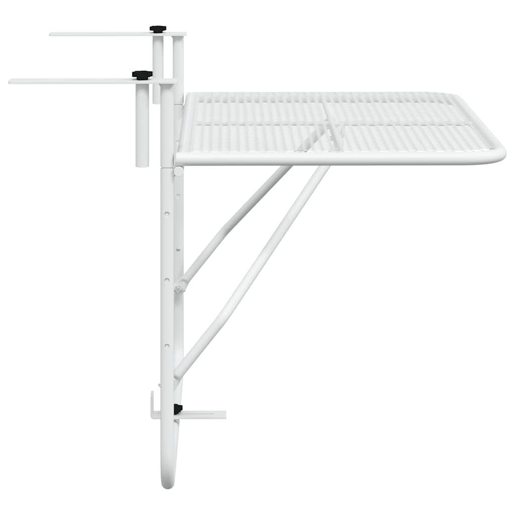 Balcony Table White 60x40 cm Steel
